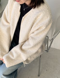 Japin Boucle Zip-up Cardigan