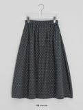 [BAONHAUS] Dinger Banding Dot Long Skirt