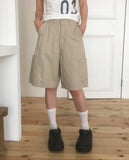 Tsuki Adjust Cargo Pocket Cotton Bermuda Pants