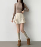 Ribbed Inner Winter Fall Neck Polar Long Sleeve T-shirt