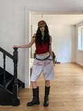 Girls Front Lettering Bermuda Pants