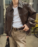 Glow Crack Leather Jacket