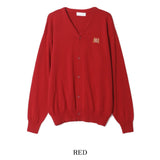 City embroidery V-neck cardigan