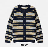 [wool21%] sway multi-stripe cardigan