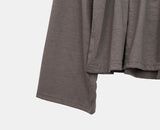 GL Flower Button Shirred Square Long Sleeve T-shirt