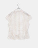 Karen Stripe Frill Short Sleeve Shirt
