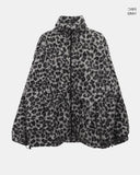 Boran Leopard Fluffy Fur Loose Zip-Up Jumper