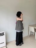 Mintel Summer Check Layered Sleeveless Blouse
