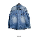 Flood cat brush western denim shirt