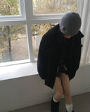 Kinjo Vintage Rose Flower Ribbed Knit Beanie