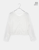 Cheche flower see-through button cardigan