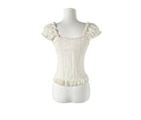 Shaon Punching Frill Lace Off Shoulder Blouse