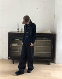 DB Studded Chin Pocket Balloon Fit Wide Denim Long Pants