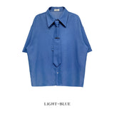 [LAN ARCHIVE][SETProduct] Ocean denim tie half shirt