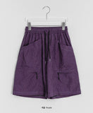 Mimyu check banding nylon Bermuda pants