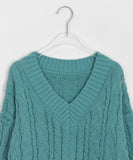 Lyotin V-neck cable knit