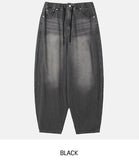 Fit String Banded Balloon Denim Pants