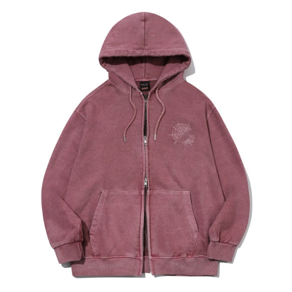 CPGN Studioスカル 刺繍Hood Zip-Up ジップアップパーカー CPGN STUDIO (コンパーニョ) - [ツーウェイ]スカルウェブ