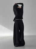 See-through handwarmer boatneck tee
