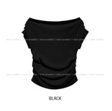 Bondi Drape Pintuck Off-Shoulder Short Sleeve