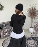 Mic Button Hooded T-Shirt