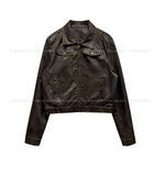 Snug Vintage Cropped Leather Jacket