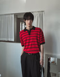 Iru Boucle Stripe Collar Knit