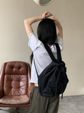 Paon Two-Pocket String Canvas Cotton Backpack