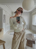 Autumn Damage Boat Neck Knitwear