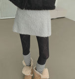 Dia Embroidered Hole Point Thick Span Winter Cotton Stockings