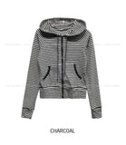 Sco Stripe Slim Hood Zip-Up