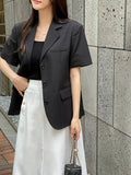 Jamian Tailored Collar Short Sleeve Short Jacket