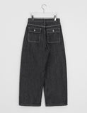 Yanna Non-Fade Wide Black Denim Pants