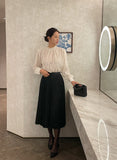 Riaki Frill See-Through Lace Blouse