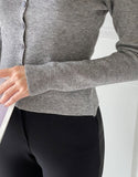 Antore Layered Collar Ribbed Cardigan Knit
