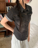Rad slim fit pocket washed denim shirt
