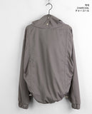 Pebble Shirring String Windbreaker Long Sleeve Hood T-shirt