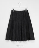 Theon Pleated Denim Midi Skirt