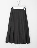 Indeed pleated banding long skirt