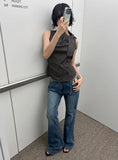 STRAP CHECK SLEEVELESS SHIRT