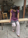 [BAONHAUS] Motren Stripe Linen Banding Pants