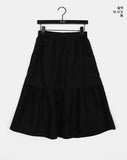 Mire cut tiered midi skirt