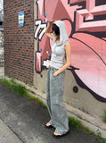 DIAGONAL BUTTON HOODED TOP