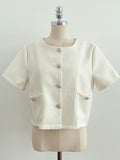 Meble Round Short Sleeve Tweed Jacket