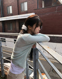 Luann Basic Wool Mohair Round Knit Cardigan