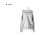 Crab Brushed Off-Shoulder Sweatshirt