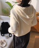 Ohhok Two-Way Knit Hood Zip-Up Cardigan