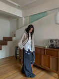 [BAONHAUS] Corylin Star Patch Banding Wide Pants