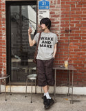 Make lettering print short sleeve t-shirt