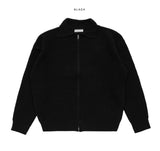 Lupe waffle zip-up cardigan